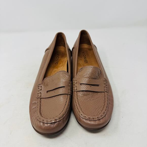 Vionic Brown Leather Penny Loafers Orthotic Comfort Shoes Size 9 Timeless - Picture 4 of 13